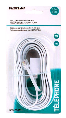 Telephone Extension Cord, 25ft